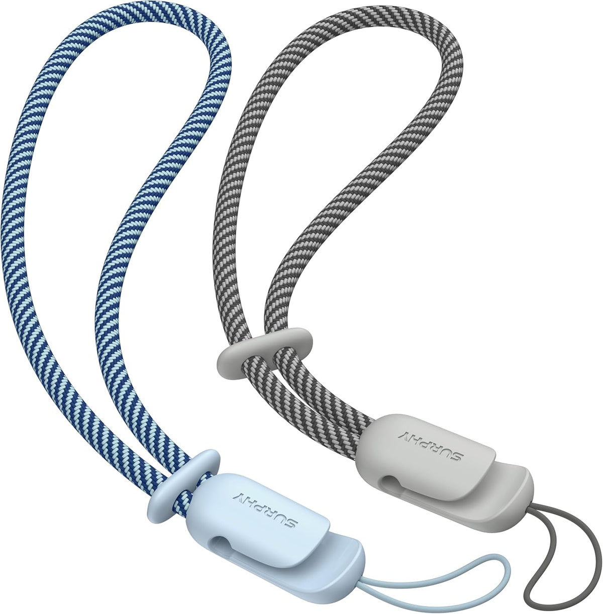SURPHY 2 Pack Phone Lanyard for Cellphone Case, Phone Wrist Strap for Case, Cellphone Strap with 2-Color Braided, Charm Wrist Lanyard for Women and Men, Cloud Blue & Gray