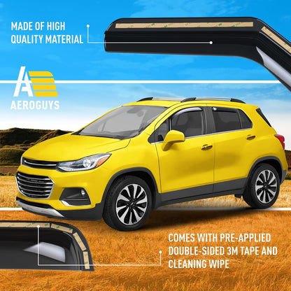 Extra Durable Window Deflectors in-Channel Window Visors Rain Guards Fit for Chevrolet (Chevy) Trax 2014-2022, Sun Visors, Wind Vent for Shades, Exterior Car Accessories - 4pcs. AG0026