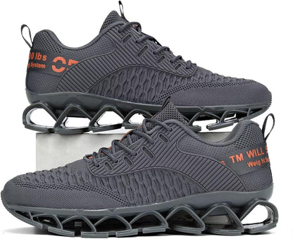Vooncosir Men's Fashion Sneakers Breathable Mesh Running Shoes Blade Non Slip Soft Sole Casual Athletic Walking Shoes