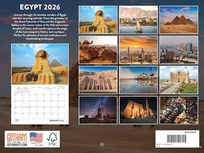 Egypt Calendar 2026 Monthly Wall Calender 12 Month | American Made In The USA