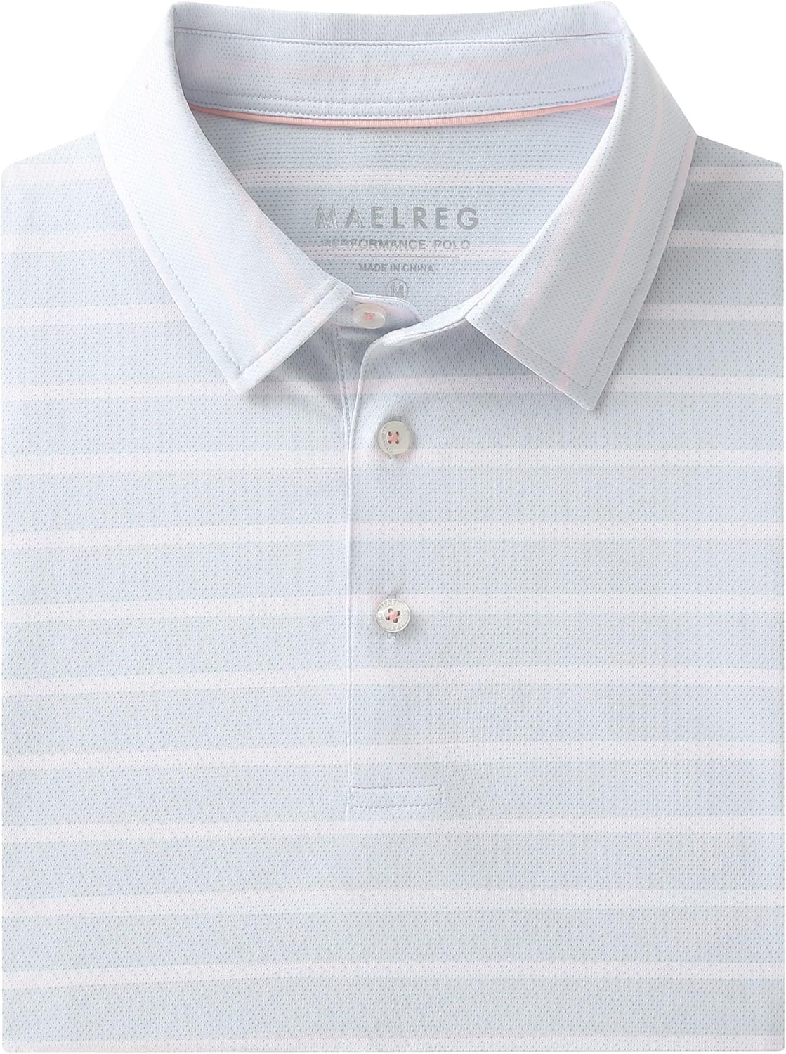 M MAELREG Golf Shirts for Men Short Sleeve Dry Fit Casual Striped Performance Moisture Wicking Collared Mens Polo Shirts