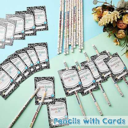 Tenceur 48 Set Back to School 2nd Graders Pencils & Cards Gifts Bulk