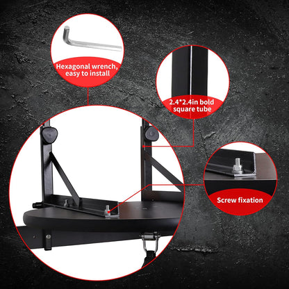 Heavy Duty Adjustable Speed Bag Platform Kit 24" + Speed Punching Ball (10"x7") Adjustable Height Wall Mount Professional Fitness Ball Boxing Reaction Training Kit