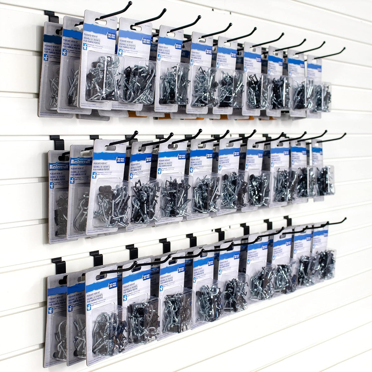 unp POETISKE Slatwall Hooks 32PC 8 Inch Slatwall Accessories Slatwall Panel Hooks Garage Organization Slat Wall Hooks Heavy Duty Pegboard Gridwall Hooks Display Hooks for Retail Black