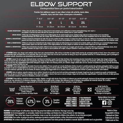 Sleeve Stars Elbow Sleeve for Pain Relief & Protection - Elbow Compression Sleeve for Women & Men - Supportive Elbow Brace for Tendonitis, Recovery & Ideal for Sports, Work