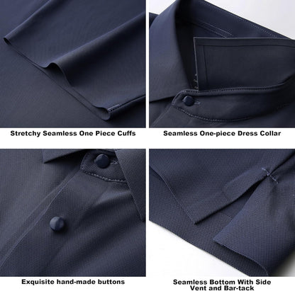 SAMERM Golf Shirts for Men Super Stretch Jacquard Dry Fit Golf Polo Moisture Wicking Short Sleeve Polo Shirts for Men