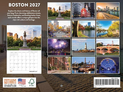 Boston Calendar 2027 Monthly Wall Calender 12 Month