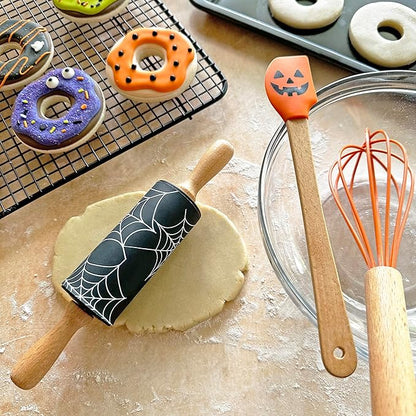 Spooky Halloween Mini Bake Set. Includes mini-Spatula, Whisk and Rolling Pin. Fall Fun Baking Set.