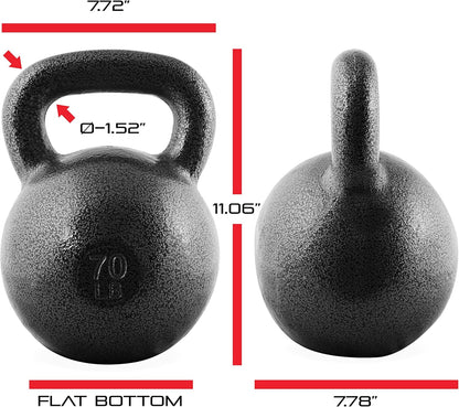 WF Athletic Supply Hammerstone Painted Cast Iron Kettlebells, Home & Gym Equipment, Great for Strength Training, Full Body Workout & Crossfit Training, Color & Size Options Available in 10-80 Pounds