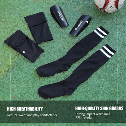 Soccer Shin Guards for Kids Youth Adults - Shin Pads and Sleeves Set with Optimized Insert Pocket for Boys Girls Men Women for Football Games - Protective Soccer Equipment(3 in 1)
