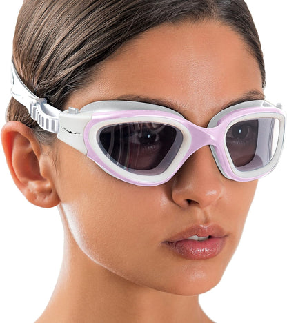 AqtivAqua Swimming Goggles, DX Wide View Swim Goggles for Adult Men Women, Anti Fog No Leaking