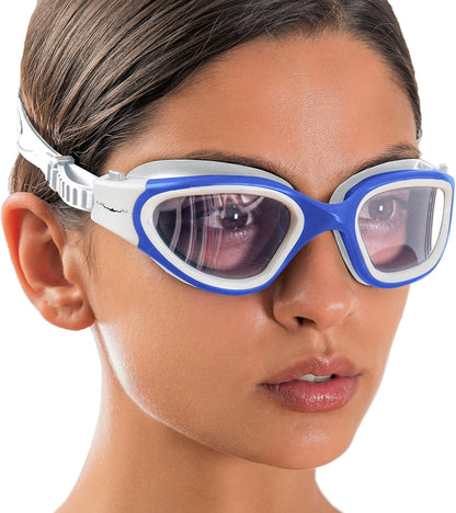 AqtivAqua Swimming Goggles, DX Wide View Swim Goggles for Adult Men Women, Anti Fog No Leaking