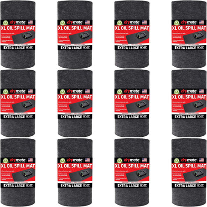 Drymate XL Oil Spill Mat (36" x 59") (12-Pack), Premium Absorbent Oil Pad, Reusable, Washable, Durable, Waterproof Backing Contains Liquids, Protects Garage Floor Surface (USA Made)