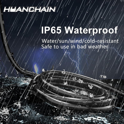 HUANCHAIN 16/3 Gauge 200 ft Extension Cord Outdoor Waterproof with Lighted end, Flexible Cold-Resistant 3 Prong Long Black Extension Cord Outside, 10A 1250W 16AWG SJTW, ETL