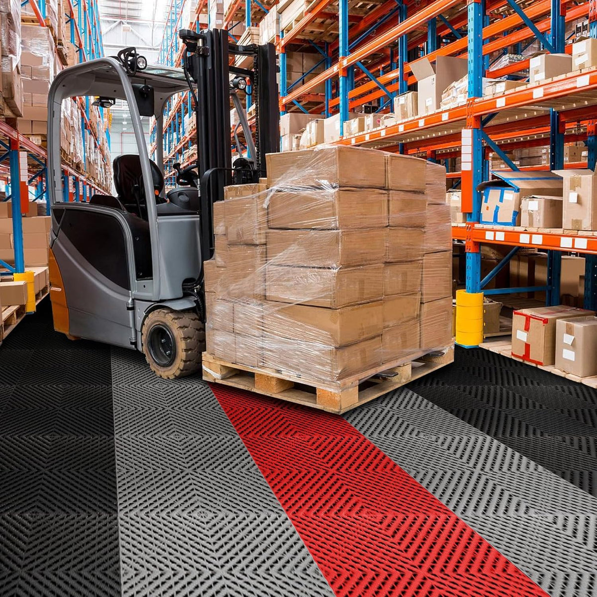 Interlocking Garage Floor Tiles - 0.79in,Vented, Self-Draining, Non-Slip Flooring, Modular, Virgin Polypropylene, Ideal for Garages, Patios, Basements, Decks -51.6 sq ft (RED, 30PCS)